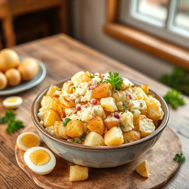 Kartoffelsalat Rezept mit Mayo - Vegetarisches Salate Rezept mit Salat, Salat | Zubereitungszeit 40 Minuten, bewertet mit 4.9 von 5 Sternen