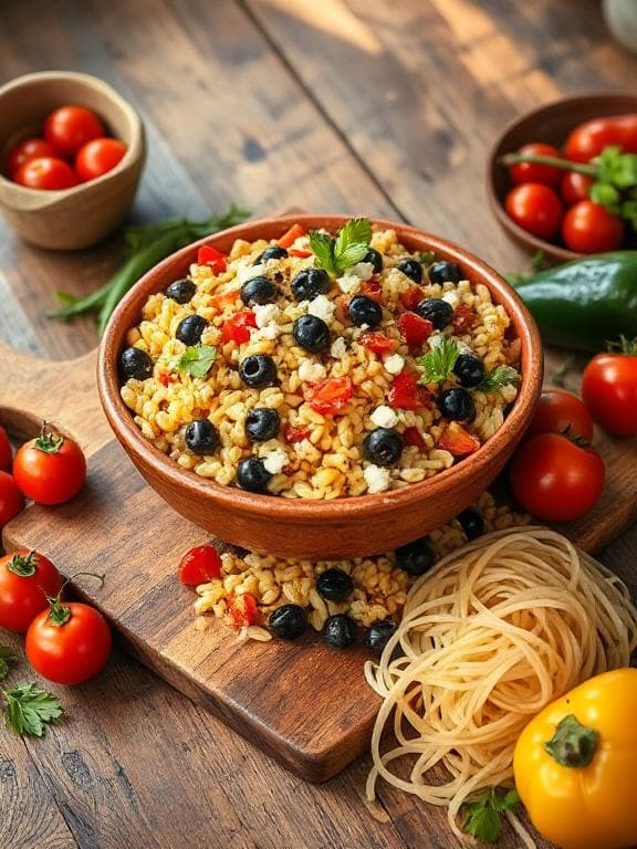 Griechischer Kritharaki-Salat mit Feta und frischen Kräutern - Schritt 2