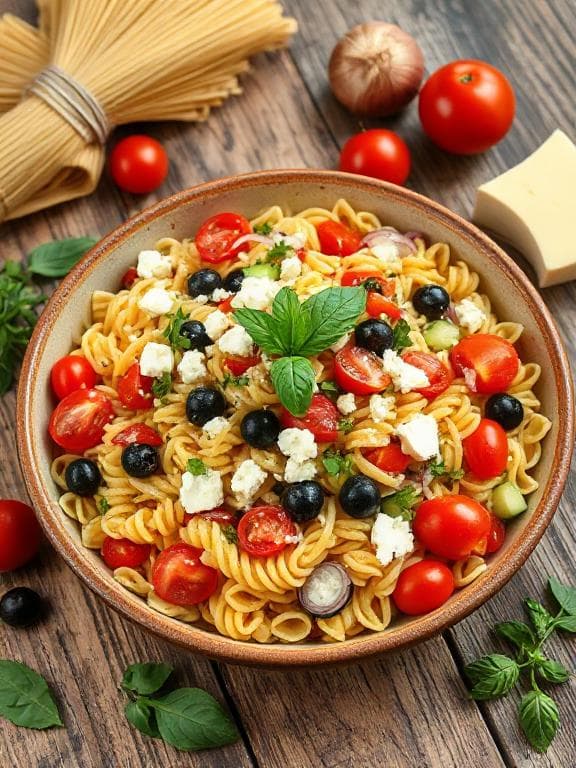 Sonniger Mediterraner Nudelsalat mit Feta & Oliven - Schritt 2
