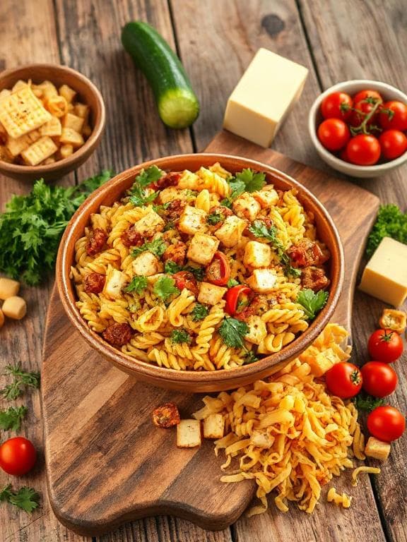 Knuspriger Pasta-Salat mit gebratenem Halloumi - Schritt 7