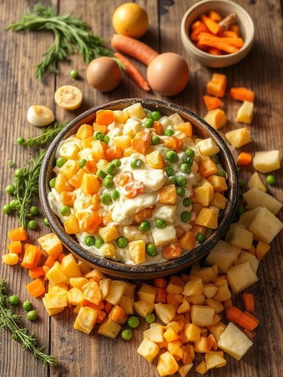 Vegetarischer Salát 'Stolítschny' (Russischer Salat) - Schritt 7
