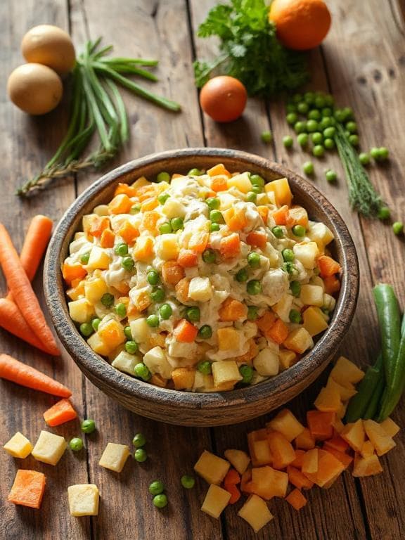 Vegetarischer Salát 'Stolítschny' (Russischer Salat) - Schritt 6