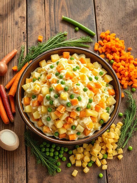 Vegetarischer Salát 'Stolítschny' (Russischer Salat) - Schritt 3