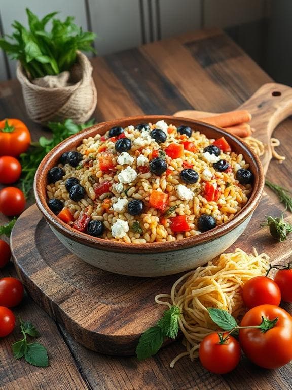 Griechischer Kritharaki-Salat mit Feta und frischen Kräutern - Schritt 3