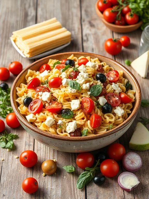 Sonniger Mediterraner Nudelsalat mit Feta & Oliven - Schritt 6