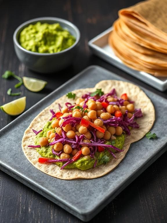 Vegane Kichererbsenmehl-Wraps mit cremiger Guacamole - Schritt 1