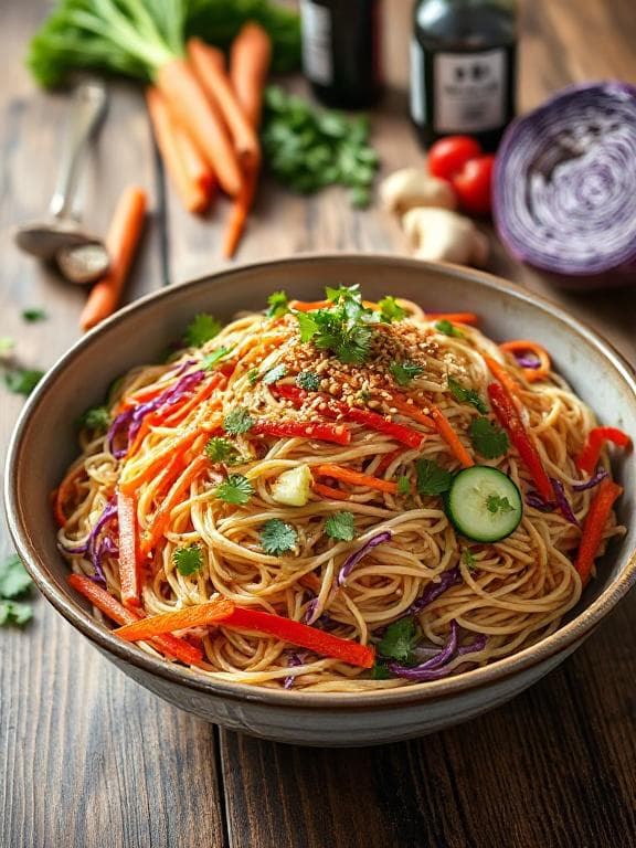 Erfrischender Asiatischer Nudelsalat mit Mie-Nudeln - Schritt 3