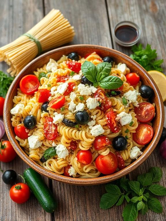 Sonniger Mediterraner Nudelsalat mit Feta & Oliven - Schritt 4
