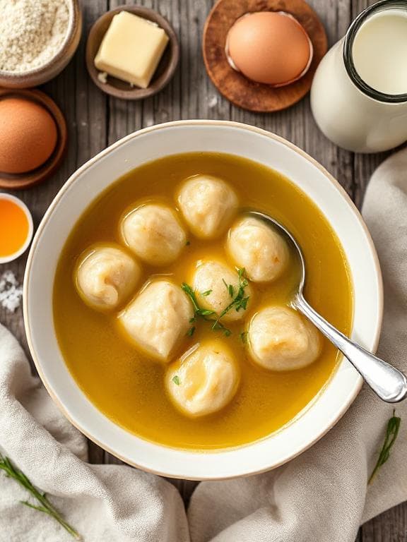 Omas Grießnockerl: Ein Herzhaftes Suppen-Highlight - Vegetarisches Suppen Rezept mit Suppe, Klassiker | Zubereitungszeit 35 Minuten, bewertet mit 4.9 von 5 Sternen