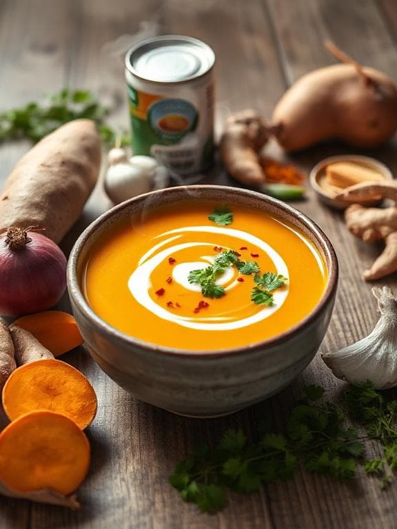 Einfache Süßkartoffel-Kokos-Suppe - Schritt 1