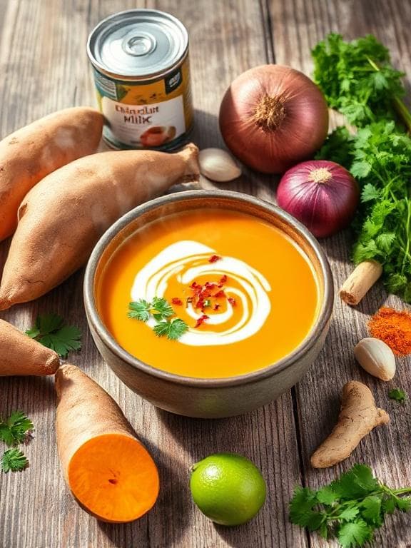 Einfache Süßkartoffel-Kokos-Suppe - Schritt 4