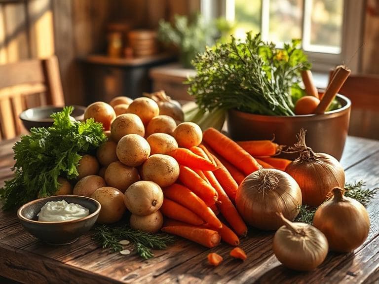 Zutaten für Kartoffelsuppe
