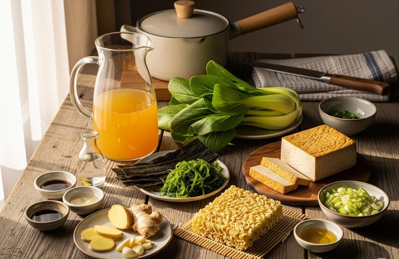 Zutaten für Klare Vegetarische Shio Ramen