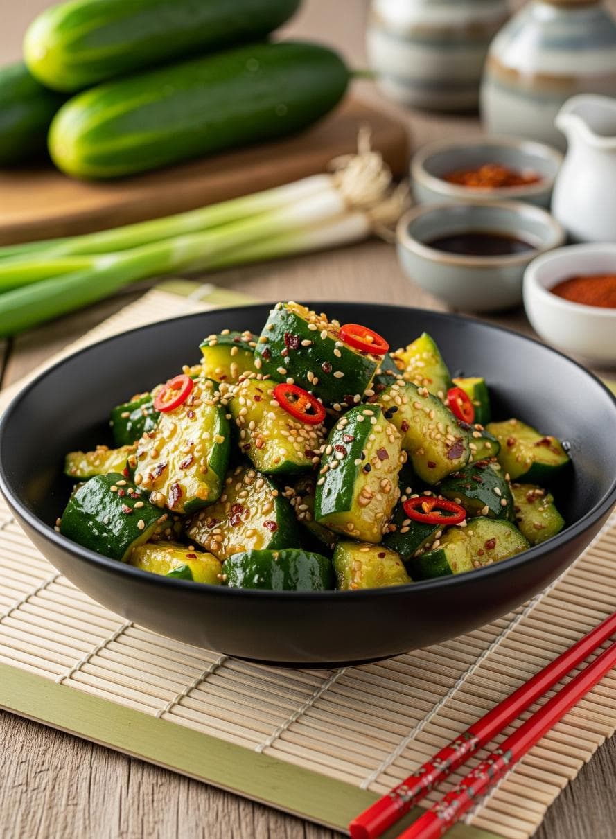 Asiatischer Gurkensalat mit Sesam-Dressing - Schritt 1