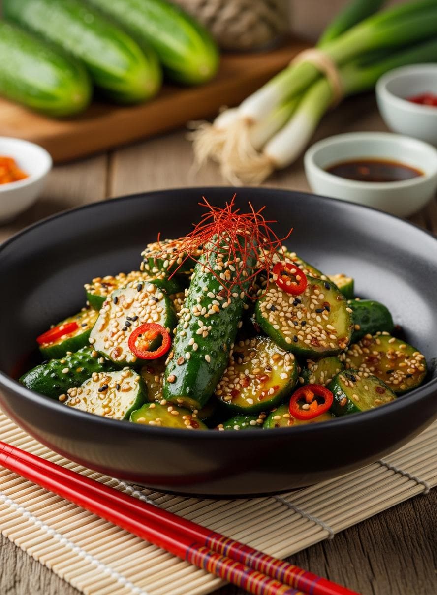 Asiatischer Gurkensalat mit Sesam-Dressing - Schritt 2