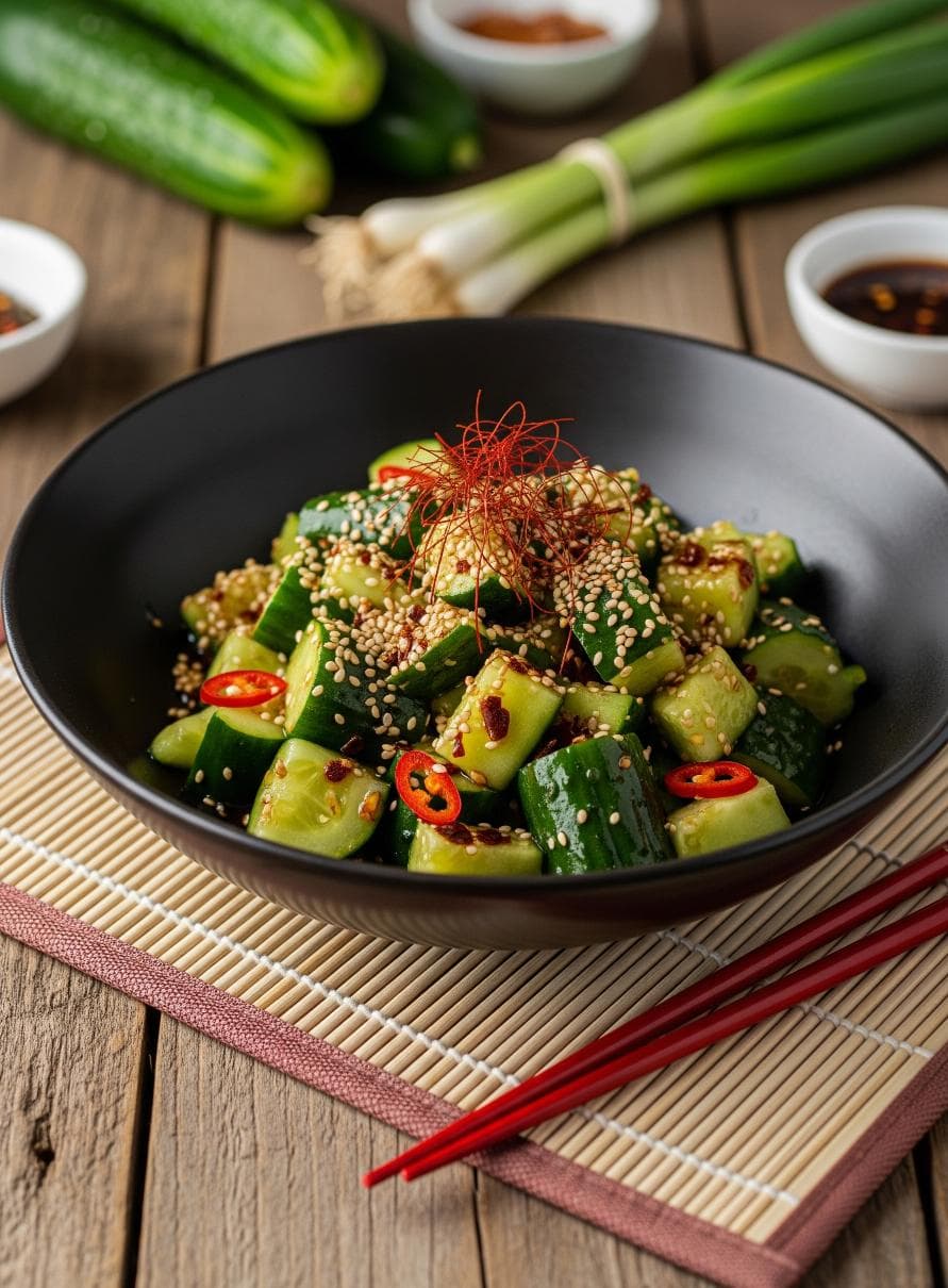Asiatischer Gurkensalat mit Sesam-Dressing - Schritt 4