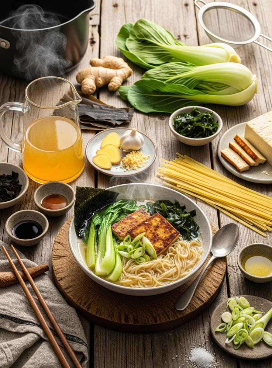 Klare Vegetarische Shio Ramen - Schritt 4
