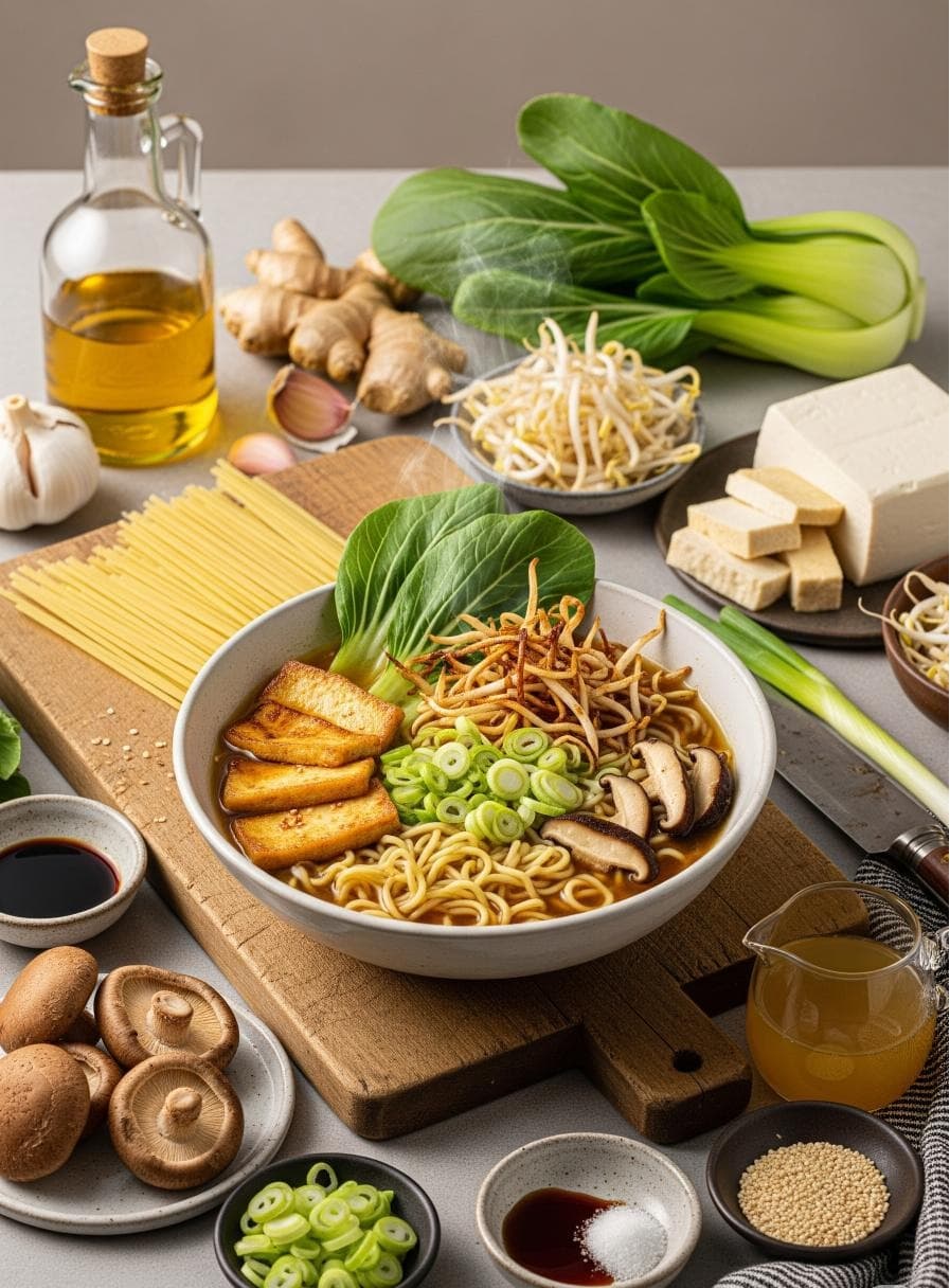 Aromatische Vegetarische Shoyu Ramen - Schritt 4