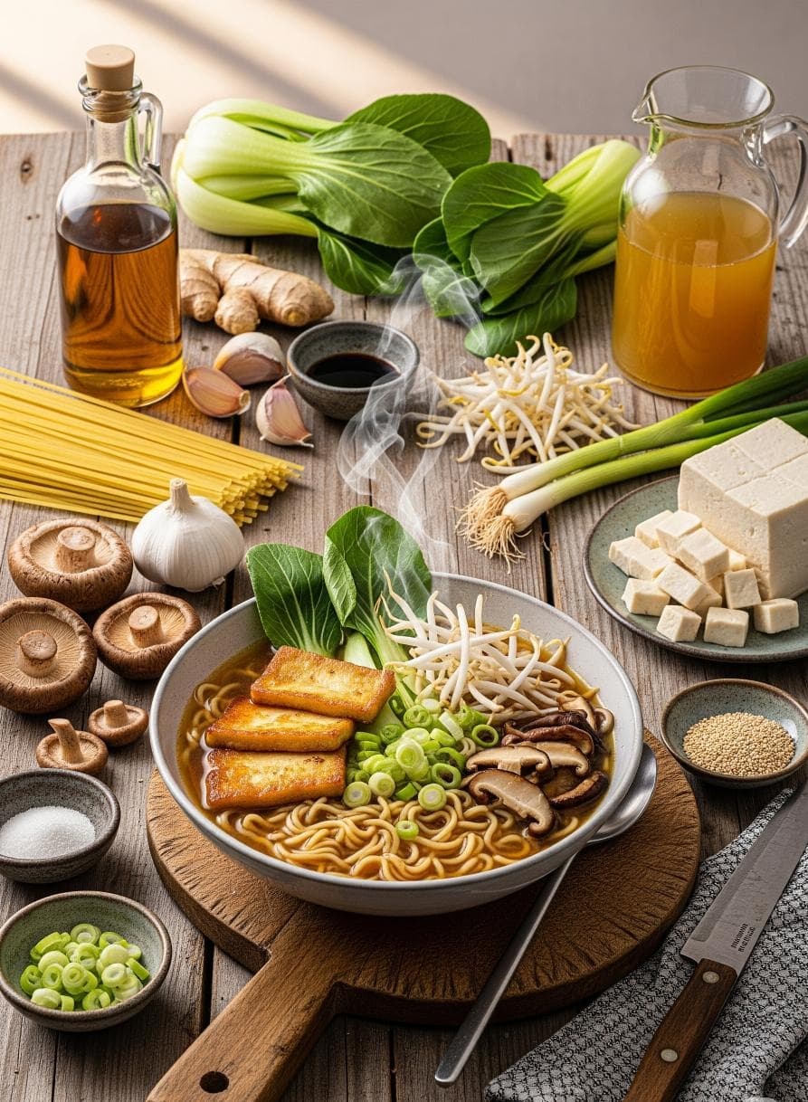Aromatische Vegetarische Shoyu Ramen - Schritt 1