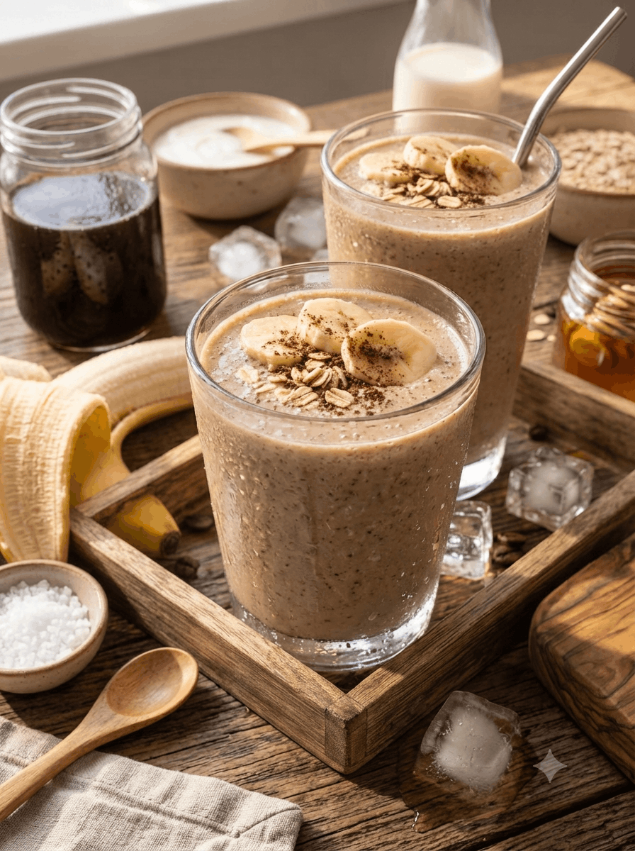 Kaffee-Bananen-Smoothie (Cold Brew Smoothie) - Kaffee-Bananen-Smoothie mit Cold Brew