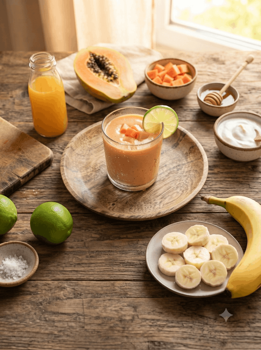 Papaya-Limetten-Smoothie - Schritt 1