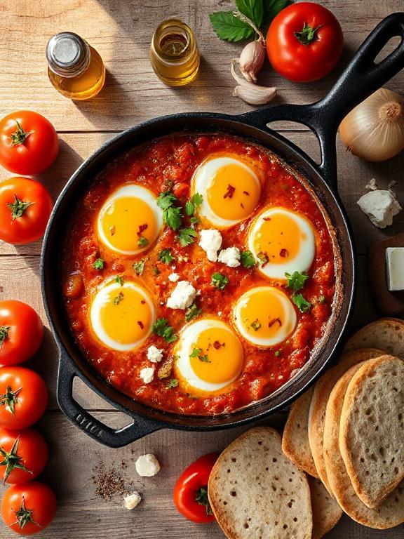 shakshuka-mediterranes-fruehstueck-mit-kraeutern