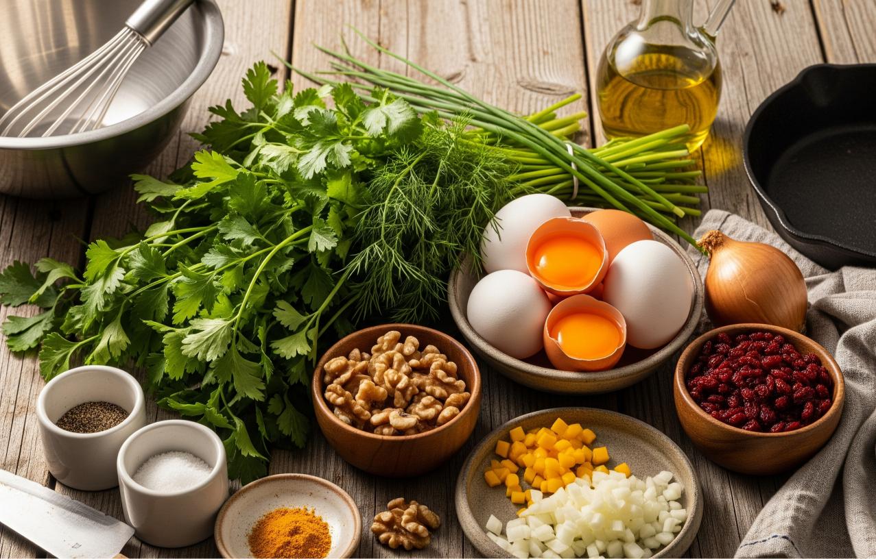 kuku-sabzi-zutaten