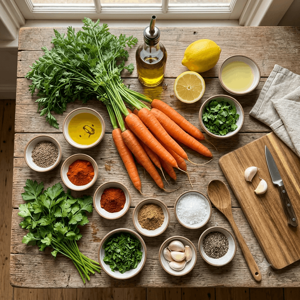 Zutaten für Marokkanischer Karottensalat