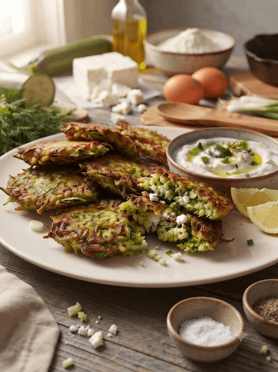Türkische Zucchini-Puffer (Mücver) - Schritt 3