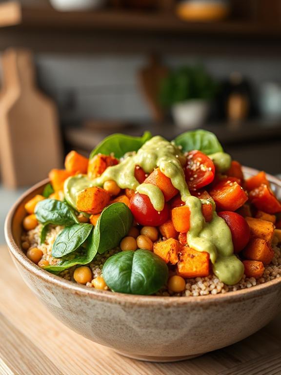 quinoa-buddha-bowl-vegetarisch-serviert