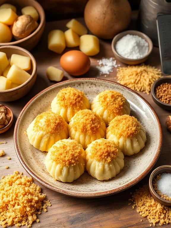 kartoffelkloesse-panieren-mit-semmelbroesel-und-butter