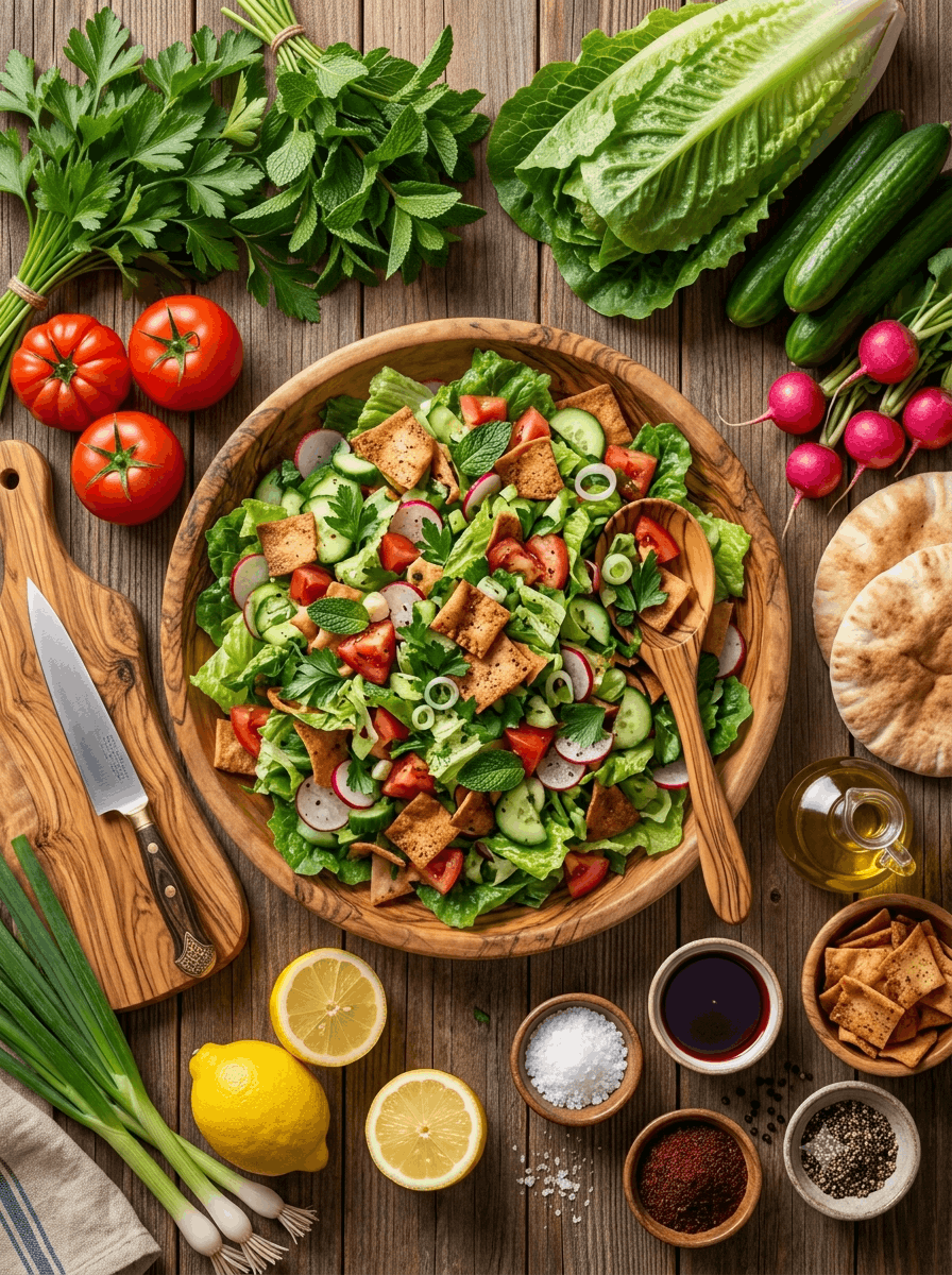 Fattoush - Libanesischer Fattoush mit knusprigem Pitabrot