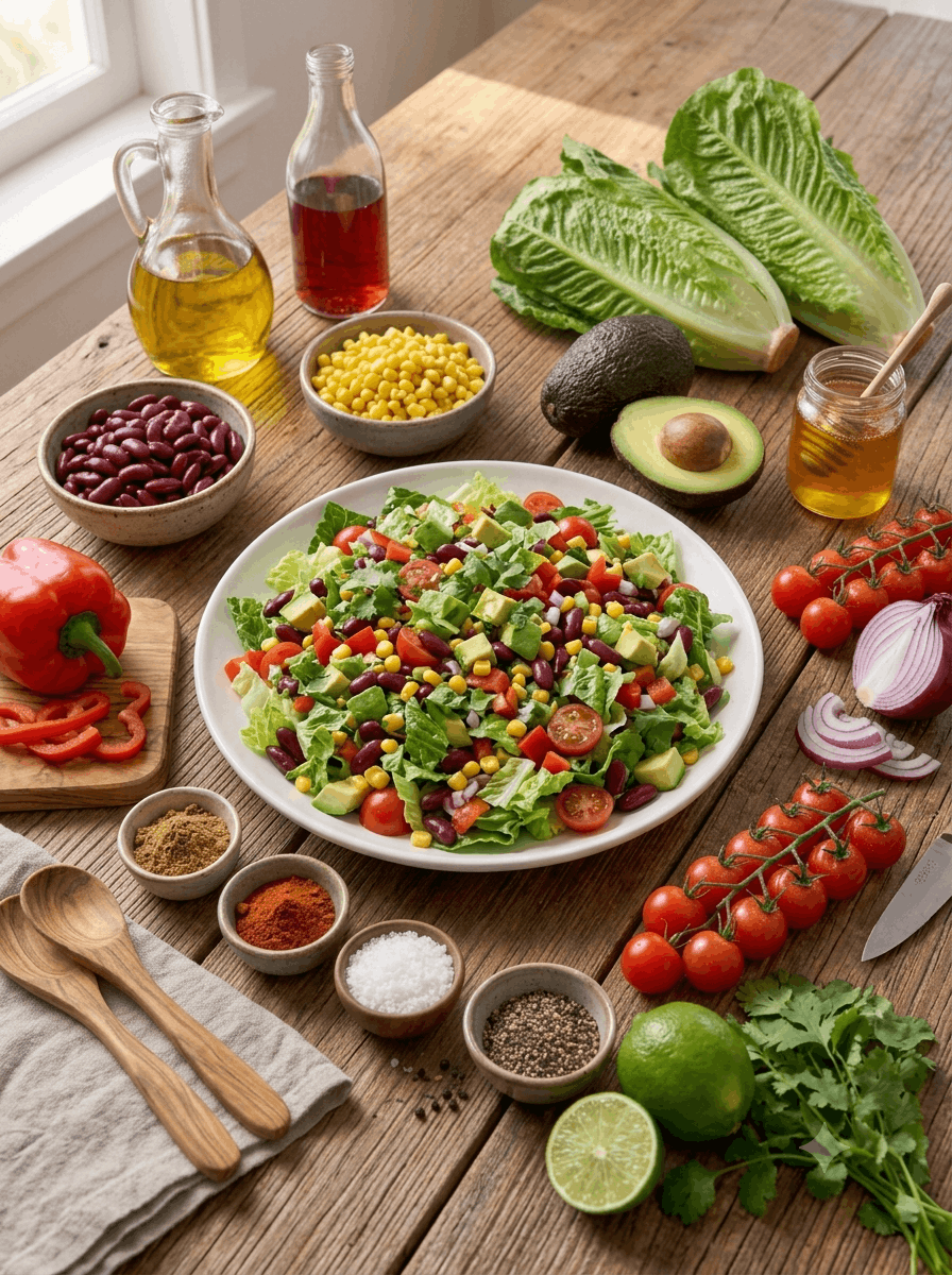 Fiesta-Salat - Fiesta-Salat mit Avocado, Mais und Kidneybohnen