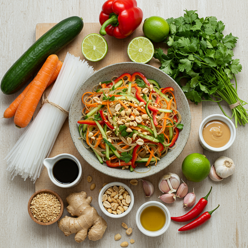 Asiatischer Glasnudelsalat mit knackigem Gemüse