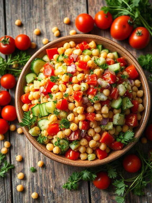 Bunter Kichererbsensalat mit mediterranem Flair