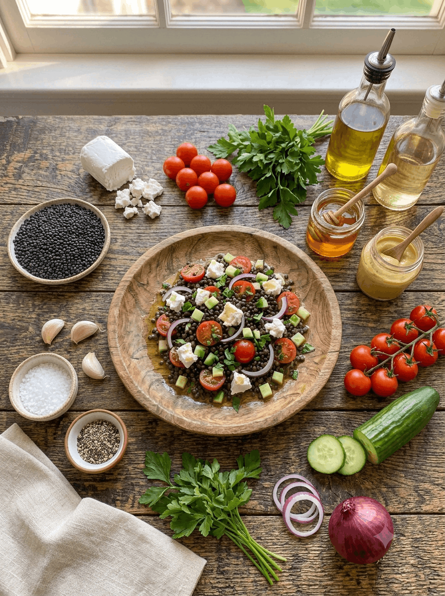 Linsensalat mit Ziegenkäse - Schritt 1