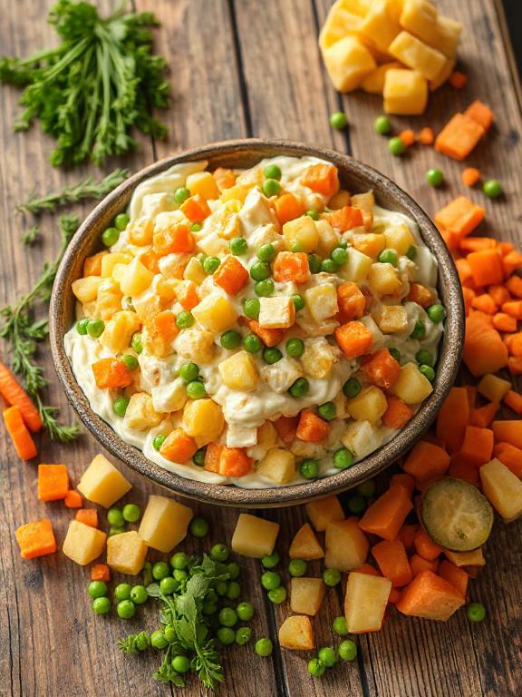 Vegetarischer Salát 'Stolítschny' (Russischer Salat)