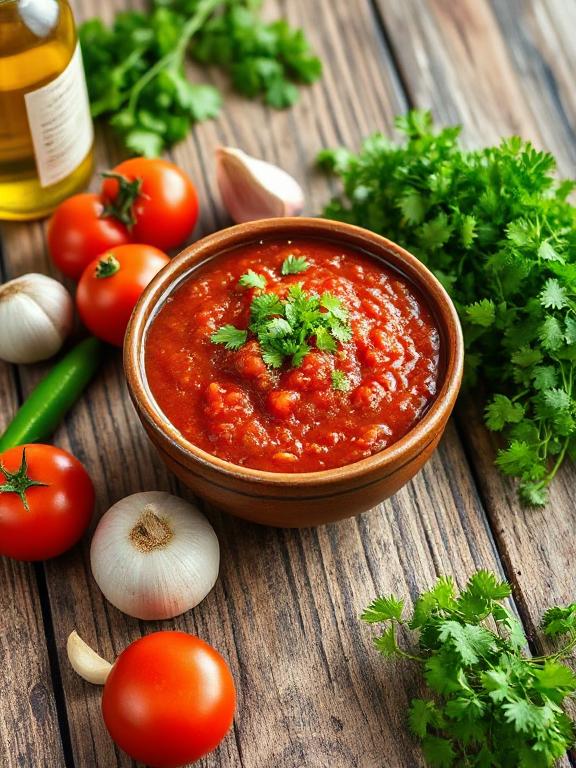 Würzige Salsa Roja: Dein hausgemachter Dip-Star - Vegetarisches Salate Rezept mit Mexikanisch, Vegan | Zubereitungszeit 40 Minuten, bewertet mit 4.8 von 5 Sternen