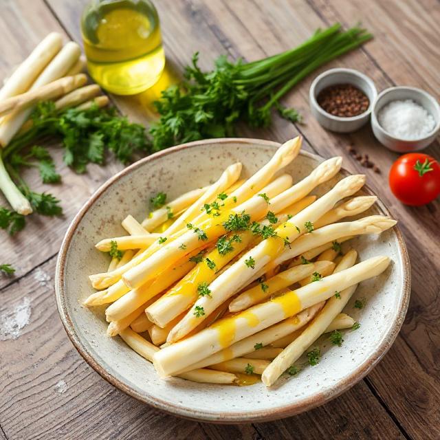 Einfacher Spargelsalat mit Vinaigrette