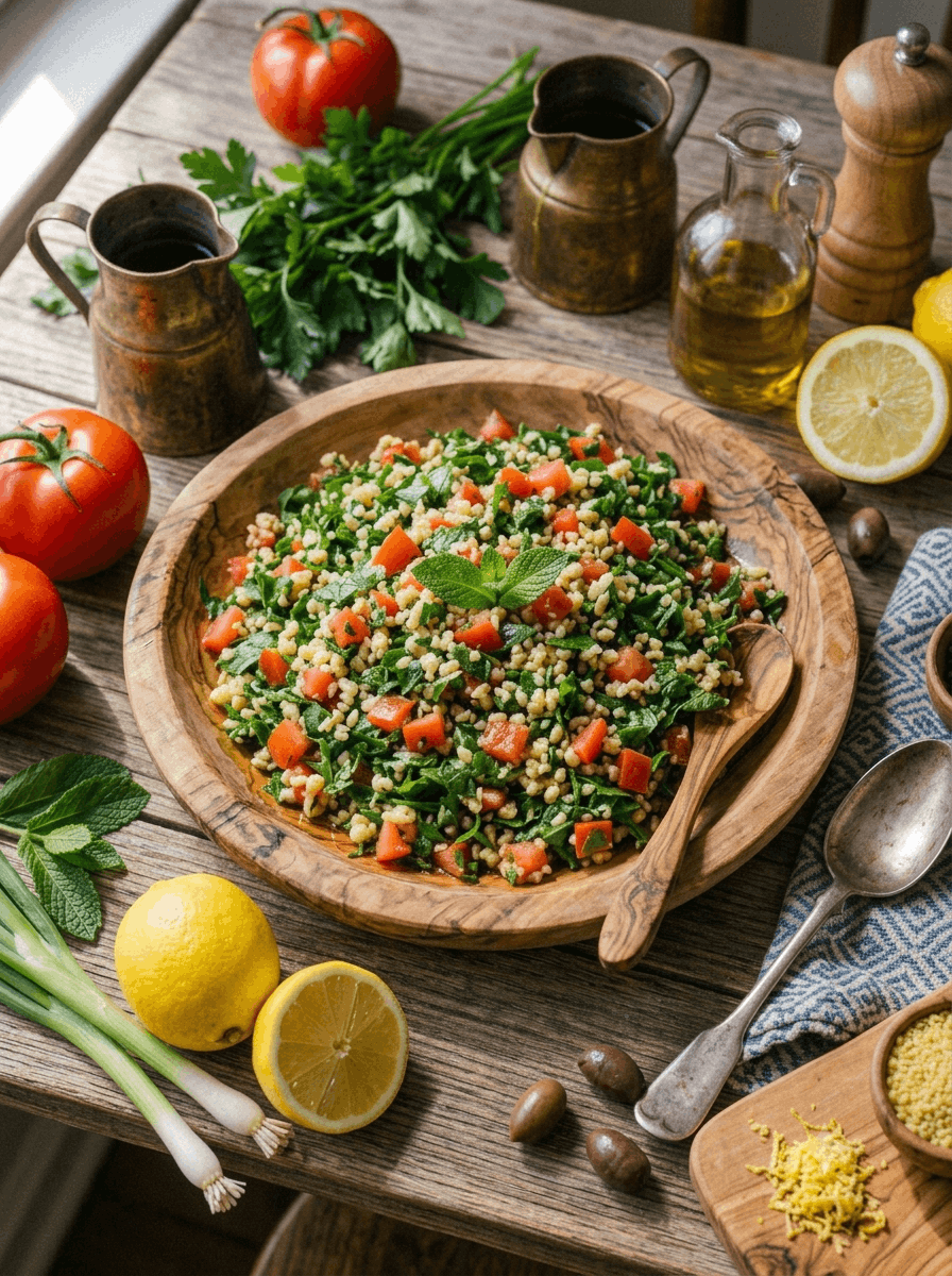 Taboulé (Petersiliensalat) - Frischer Taboulé mit Petersilie und Bulgur