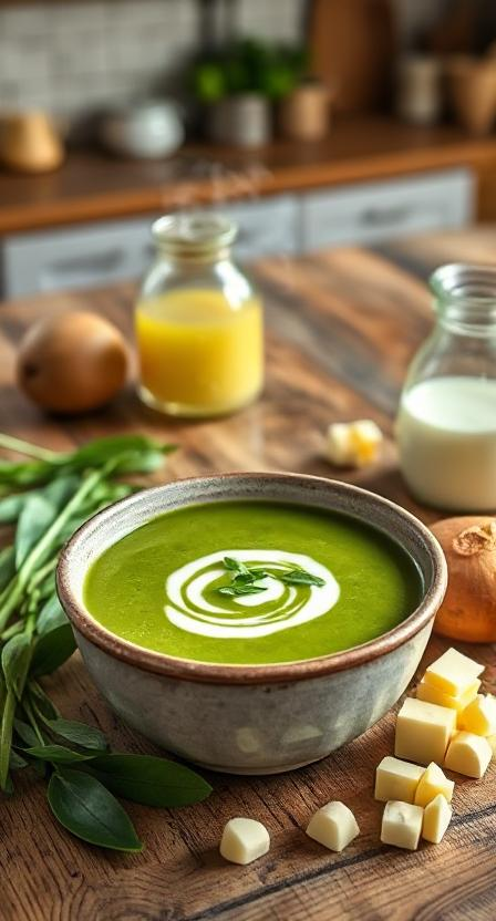 Leuchtend Grüne Bärlauchcremesuppe