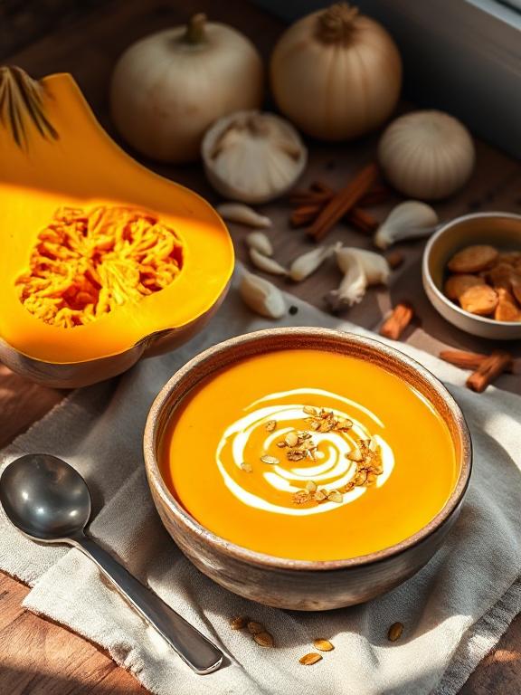 kuerbissuppe-mit-gemuese-und-kraeutern-serviert